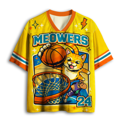 Baddiecat Basketball Cat Slam Dunk Mesh Jersey