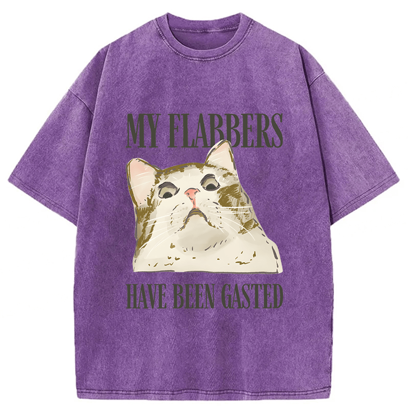 Tokyoviva American Street Wear Funny Sarcastic Cat Washed T-shirt