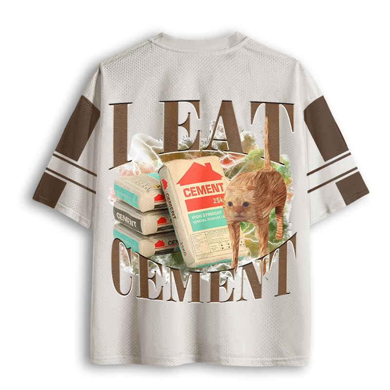Baddiecat I Eat Cement Cat Mesh Jersey