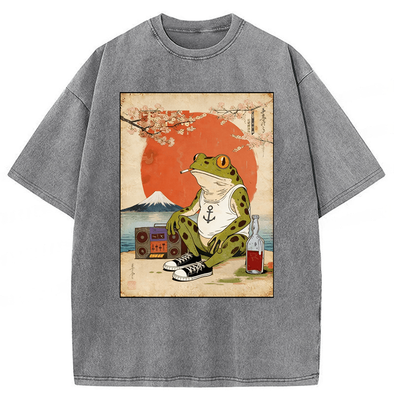 Tokyoviva Japanese Style Frog Washed T-shirt