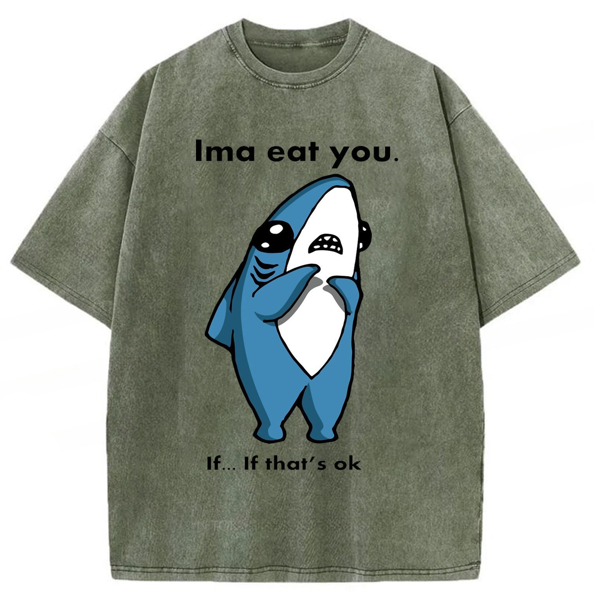 Tokyoviva Shark Want To Eat Washed T-shirt