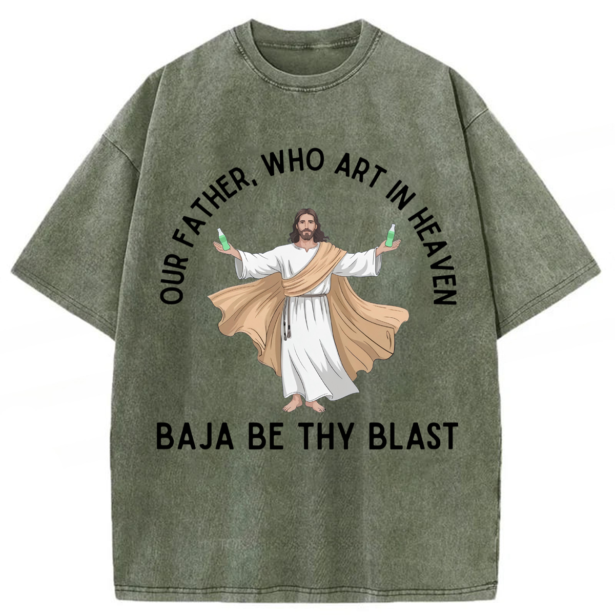 Tokyoviva Our Father Who Art In Heaven BAJA BE THY BLAST Washed T-shirt