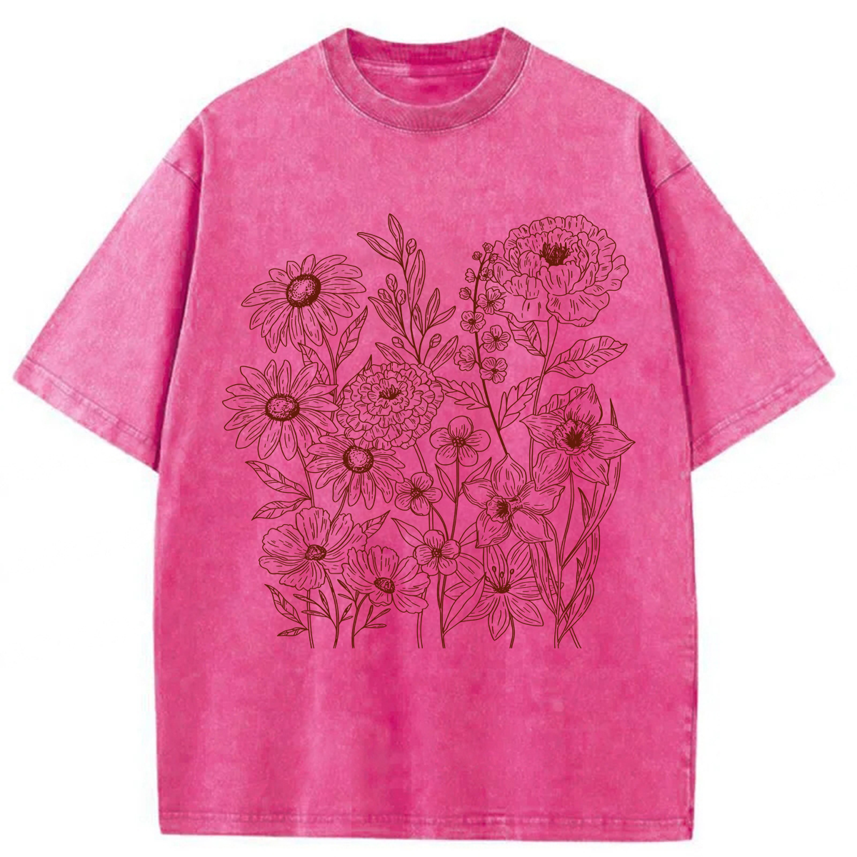 Tokyoviva Vintage Pressed Flowers Washed T-shirt