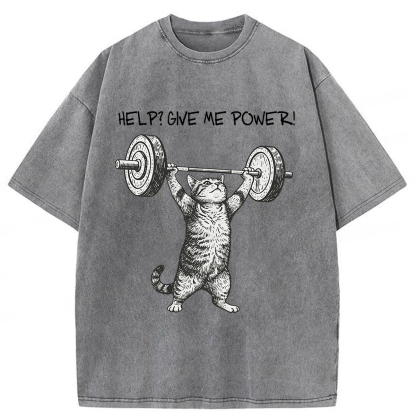 Tokyoviva Help Cat Washed T-shirt