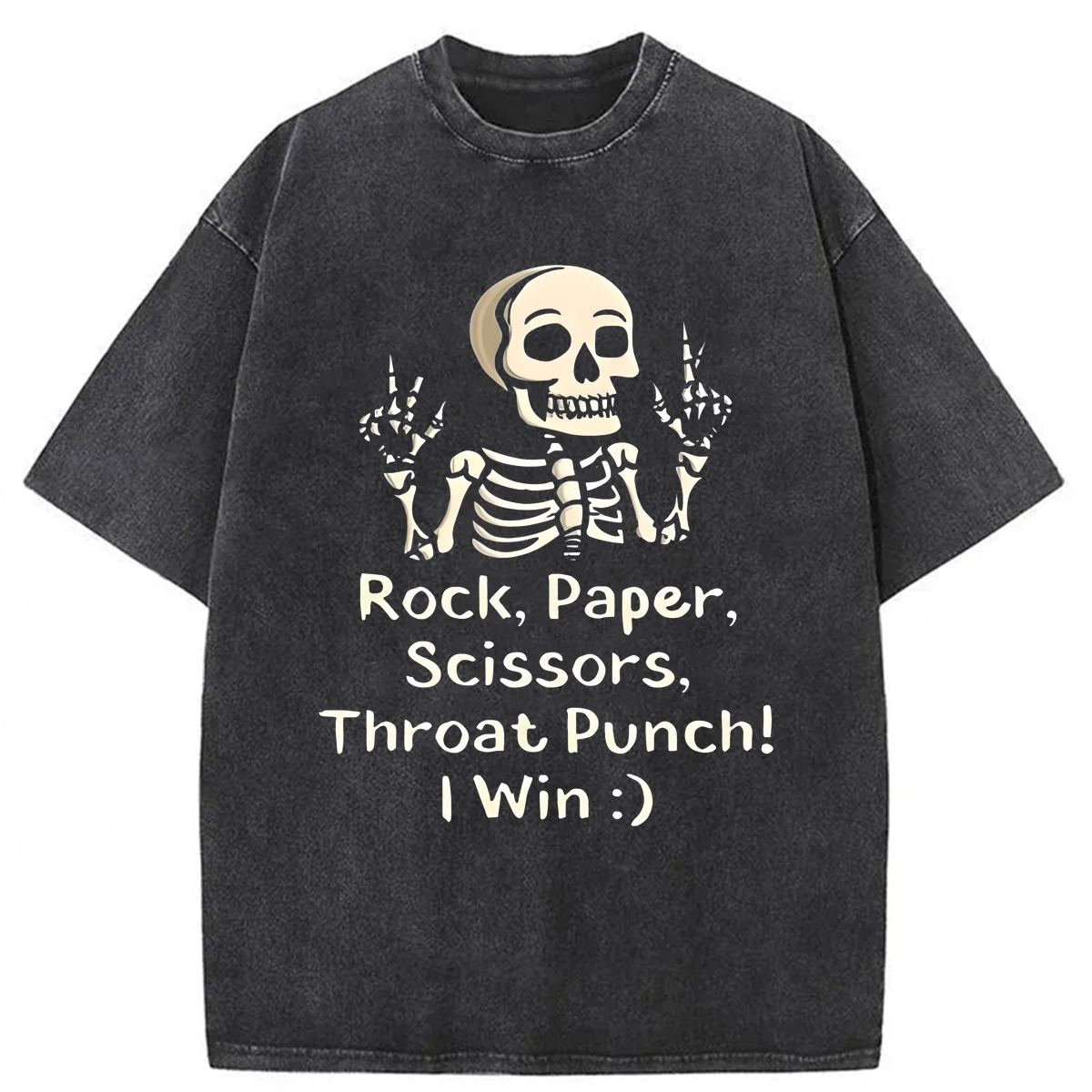 Tokyoviva Skeleton Throat Punch Washed T-shirt