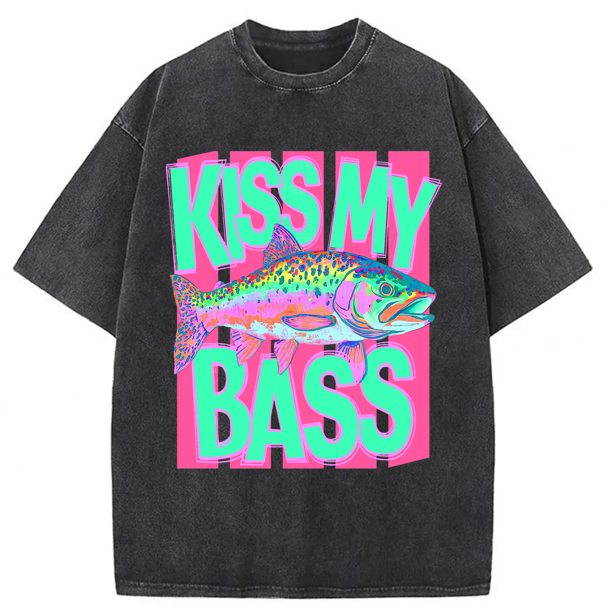 Tokyoviva Funny Meme Fish Bass Washed T-shirt