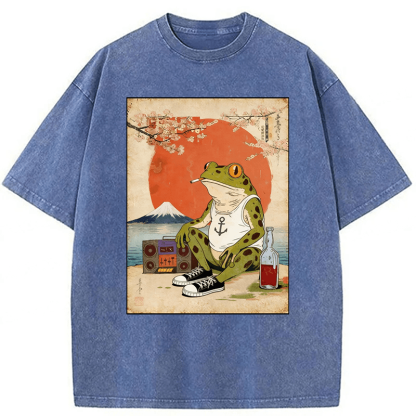 Tokyoviva Japanese Style Frog Washed T-shirt