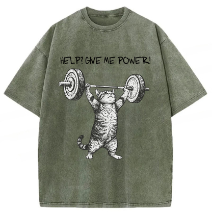 Tokyoviva Help Cat Washed T-shirt
