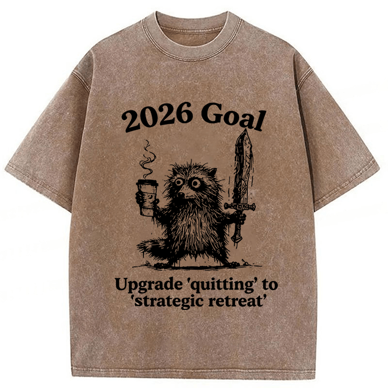 Tokyoviva Raccoon 2026's Goals Washed T-shirt