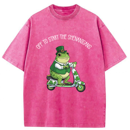 Tokyoviva Off To Start The Shenanigans Washed T-shirt
