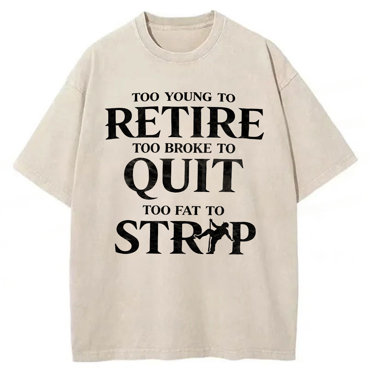 Tokyoviva Funny Too Eat To Strip Washed T-shirt