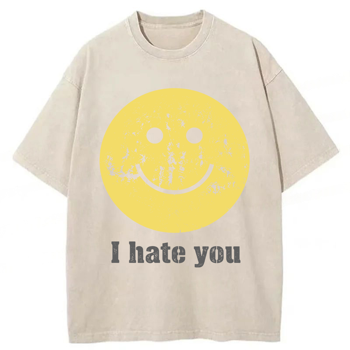 Tokyoviva I Hate You Smiling Face Washed T-shirt