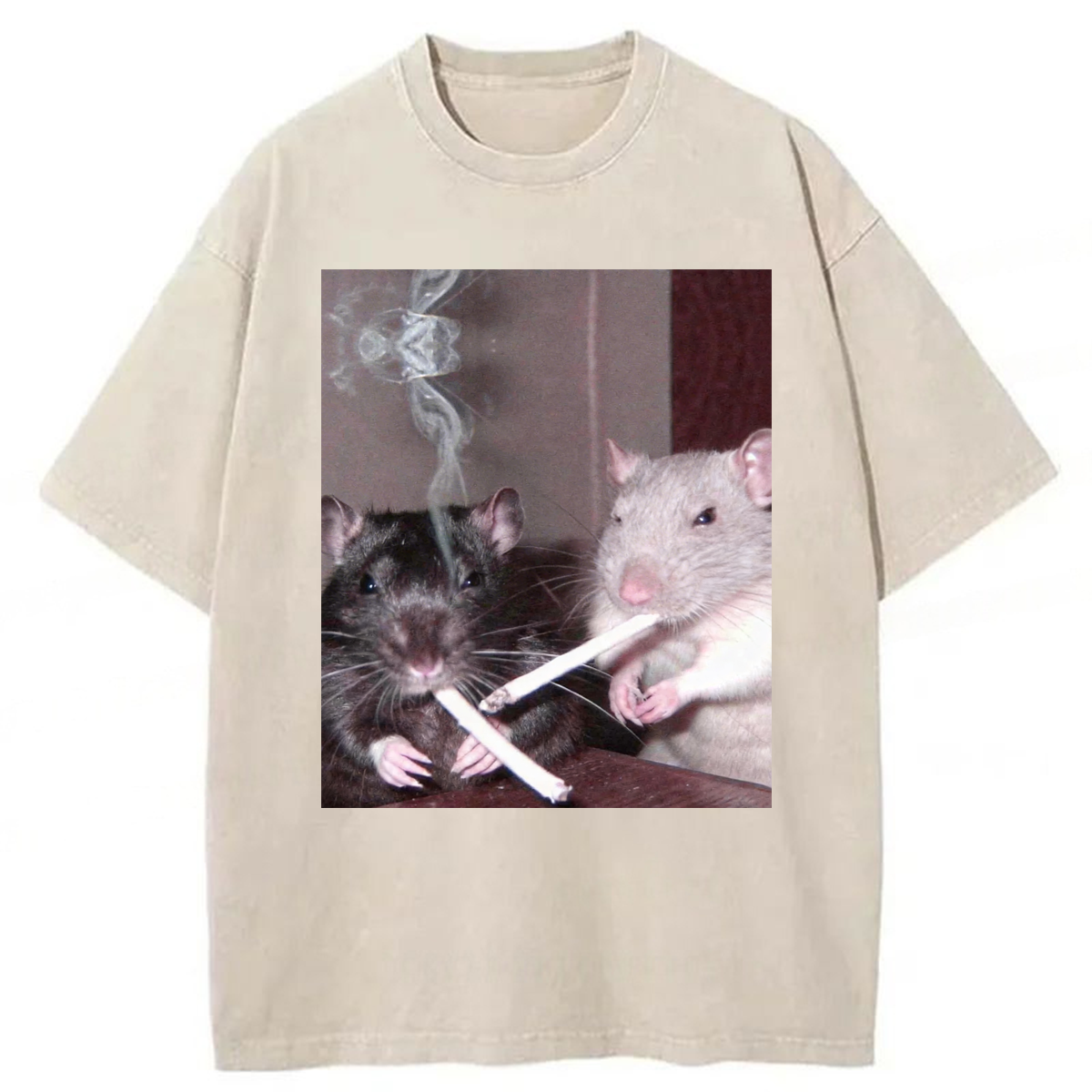 Tokyoviva Smoking Rats Washed T-shirt