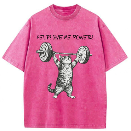 Tokyoviva Help Cat Washed T-shirt