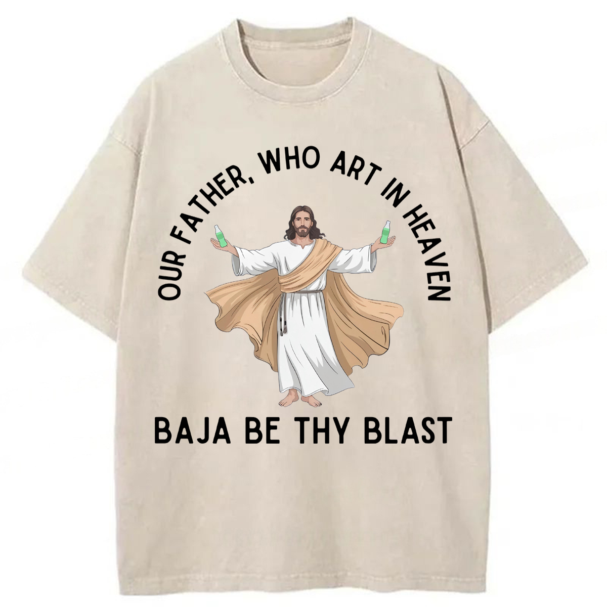 Tokyoviva Our Father Who Art In Heaven BAJA BE THY BLAST Washed T-shir