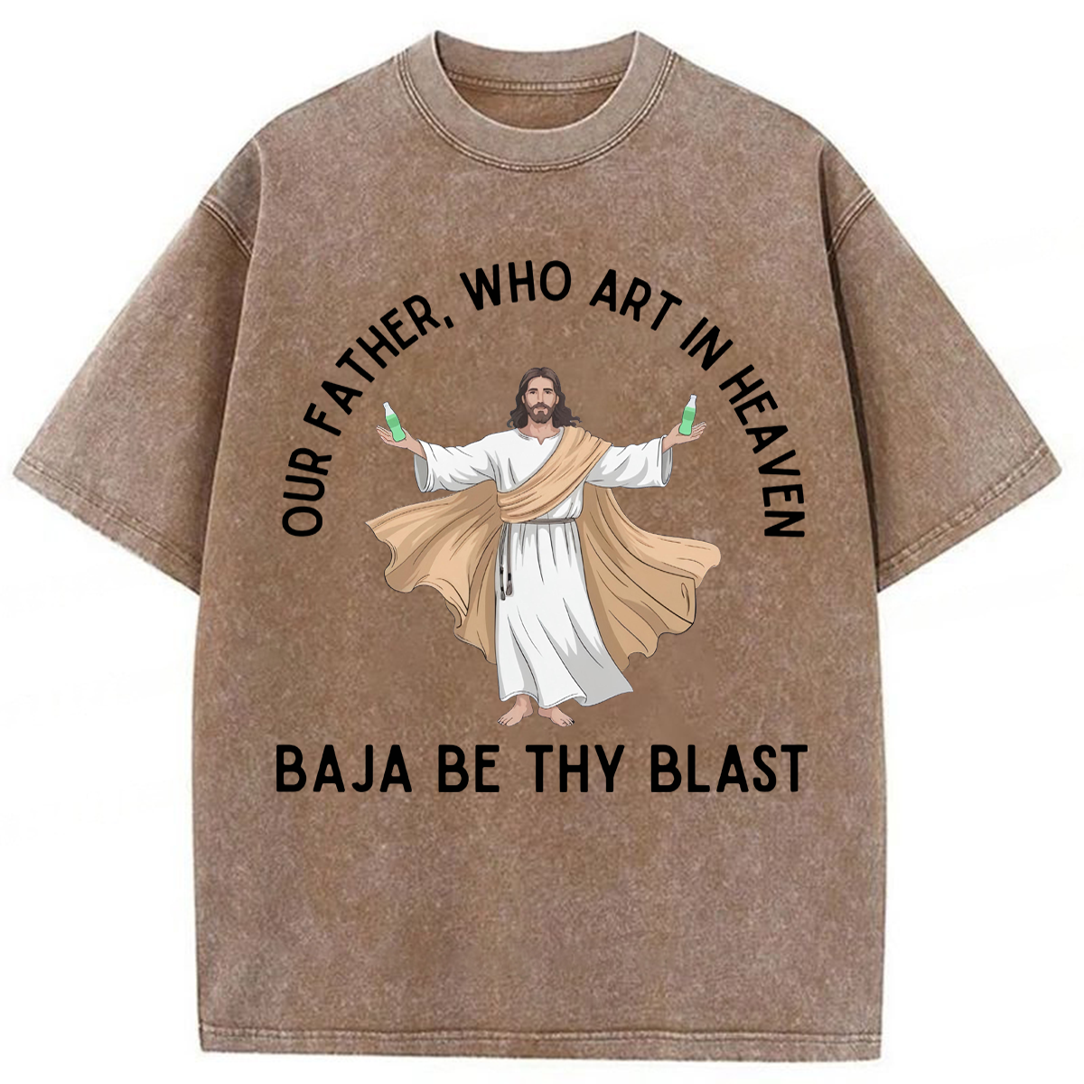Tokyoviva Our Father Who Art In Heaven BAJA BE THY BLAST Washed T-shirt