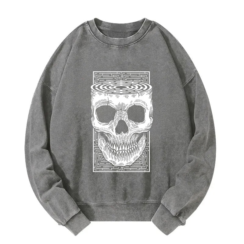 Horror Skull Washed Sweatshirt