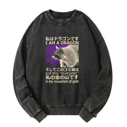 I Am A Dragon and this "Dumpster" is My Mountain of Gold Washed Sweatshirt