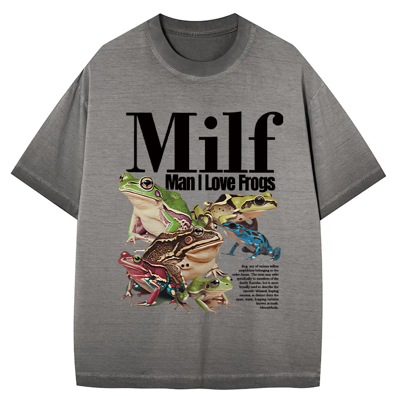 Man I Love Frogs Meme Gradient Washed T-Shirt
