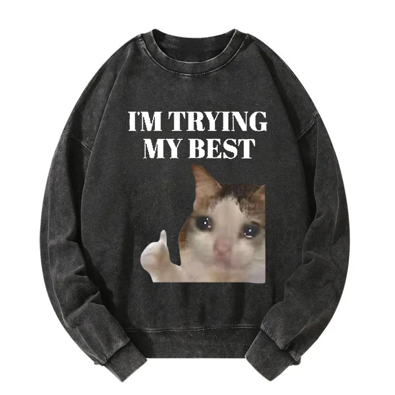 I'm Trying My Best Washed Sweatshirt