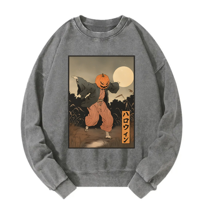 Japanese Pumpkin Monster Washed Sweatshirt