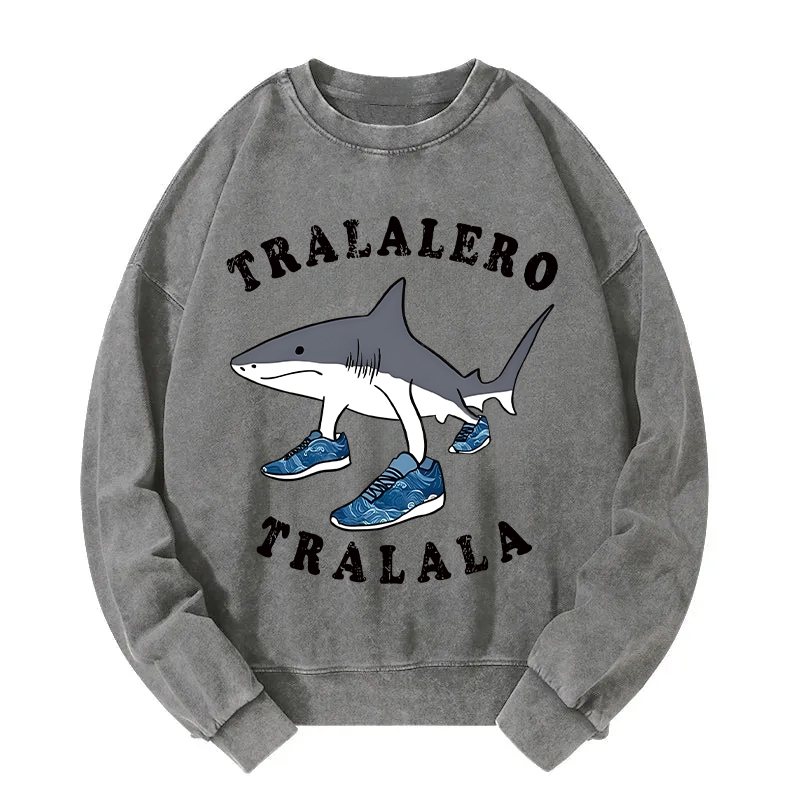 Tralalero Tralala Funny Washed Sweatshirt