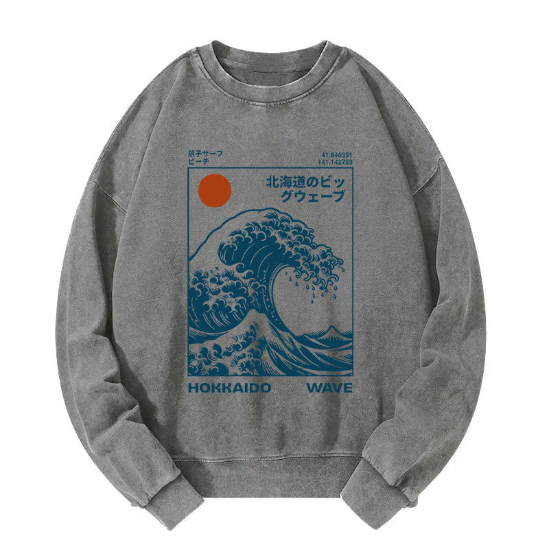 Hokkaido Wave Japan Washed Sweatshirt