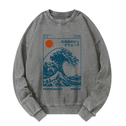Hokkaido Wave Japan Washed Sweatshirt