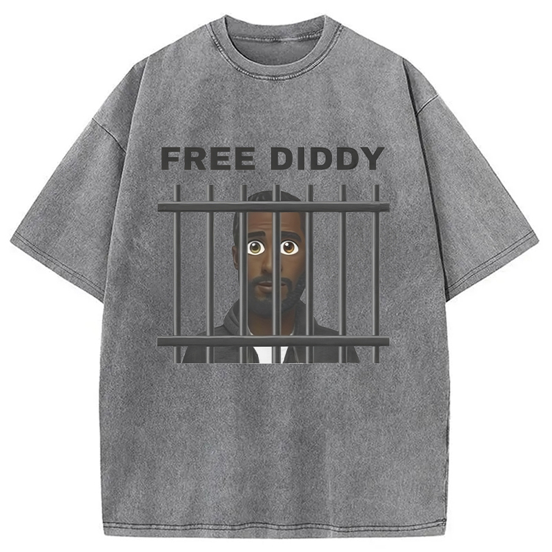 Original Free Diddy Funny Meme Washed T-Shirt