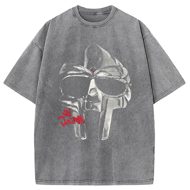 Mf DOOM Halftone Illustration Washed T-Shirt