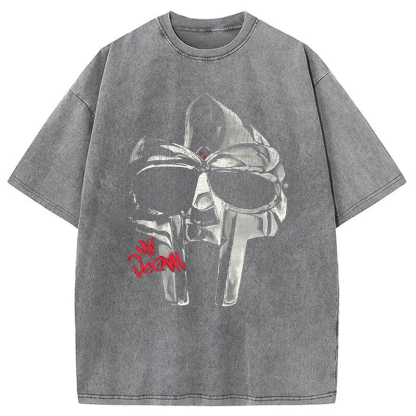 Mf DOOM Halftone Illustration Washed T-Shirt