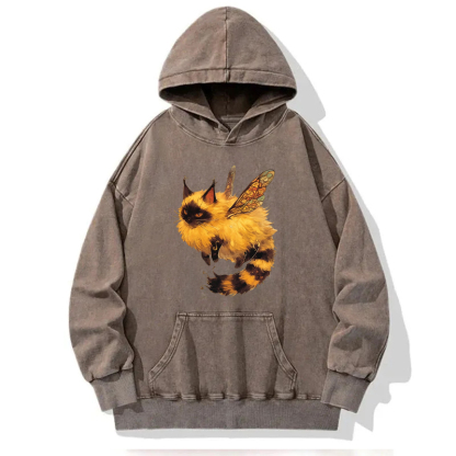 Cat Or Bee Or Butterfly? Washed Hoodie