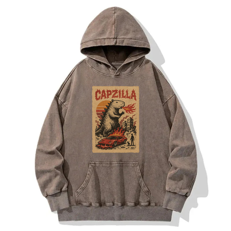 Funny Capzilla Washed Hoodie