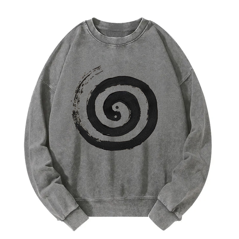 The Tai Chi Yin Yang Cycle of Life Washed Sweatshirt