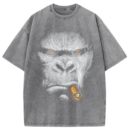 Smoking Gorilla Washed T-Shirt