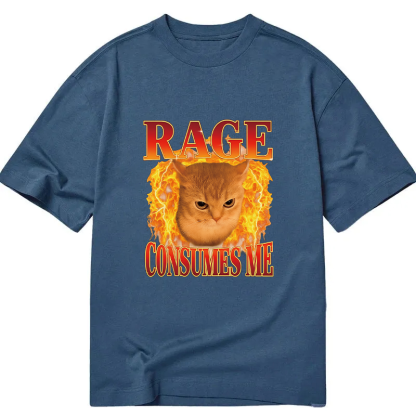 Rage Consumes Me Edgy Funny Cat Meme Classic T-Shirt