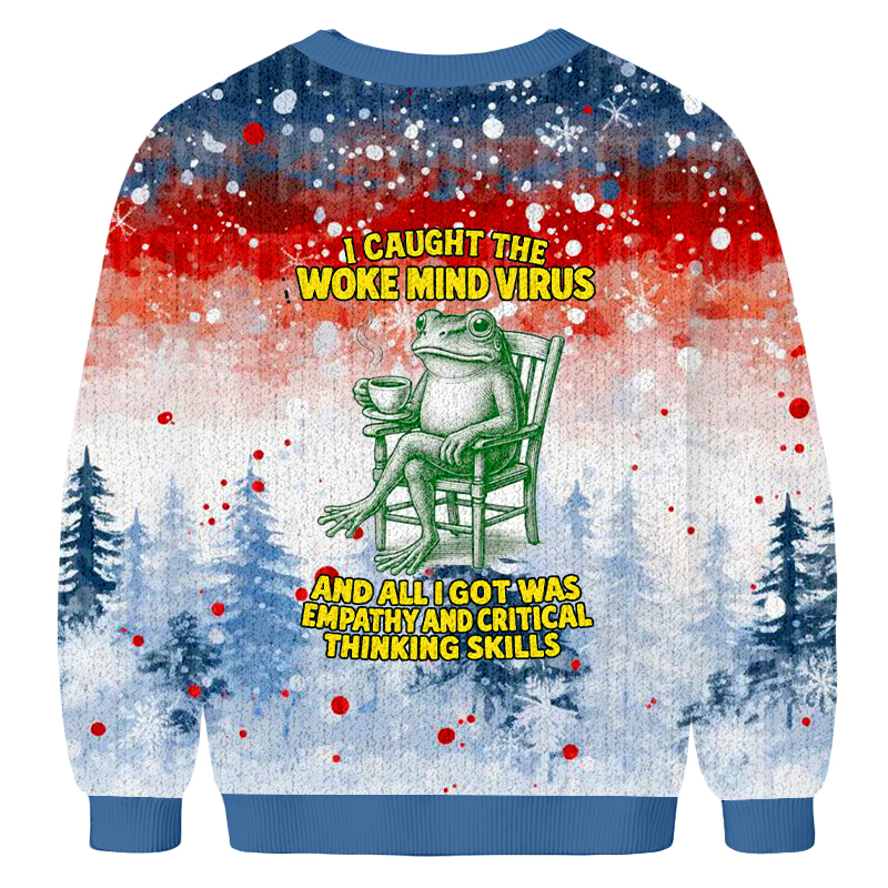 Baddieca I've Been Infected With The "Awakening Thought Virus" Christmas Ugly Sweatshirt