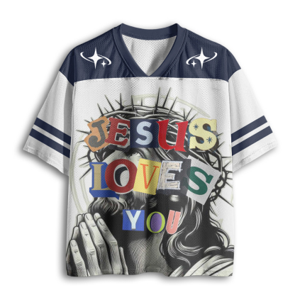 Baddiecat Jesus Loves You Mesh Jersey