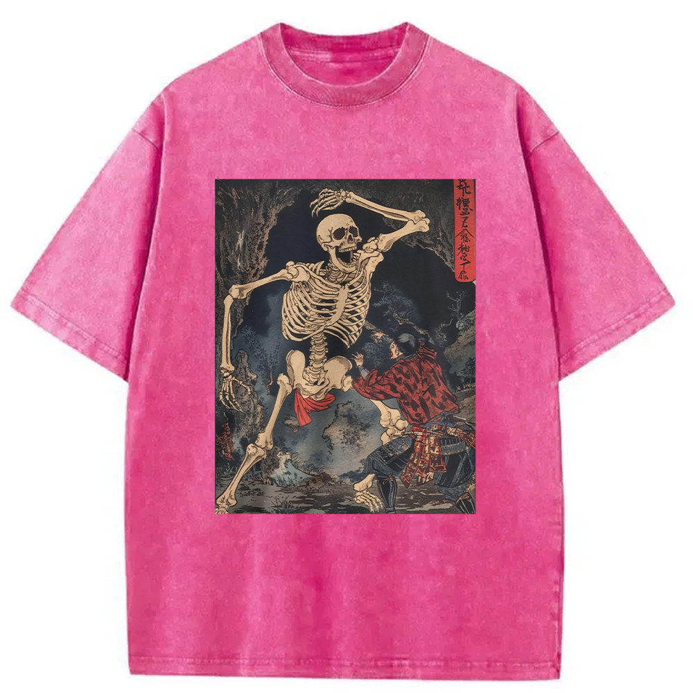 Japanese Horror Skeleton Washed T-Shirt