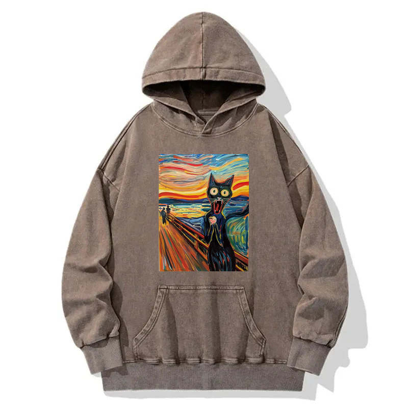 Screaming Cat Washed Hoodie