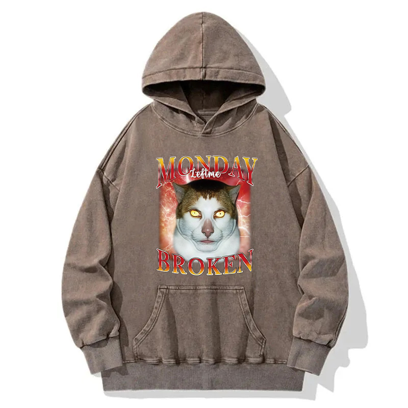 Monday Left Me Broken Washed Hoodie