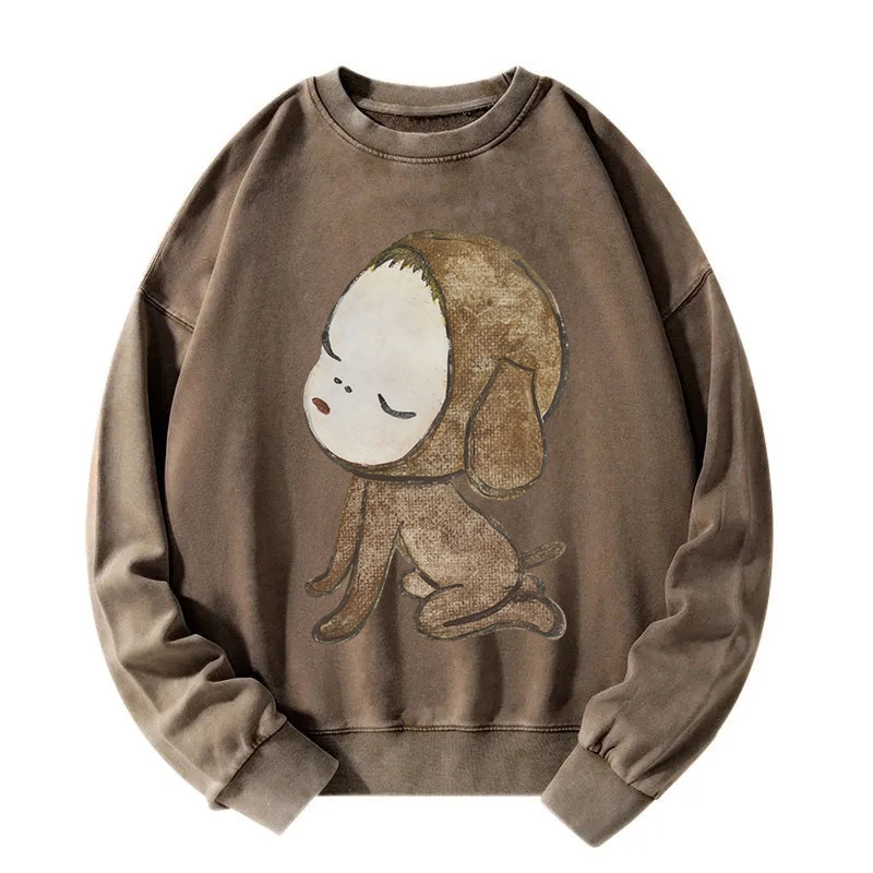 Abandoned Puppy Waiting Washed Sweatshirt