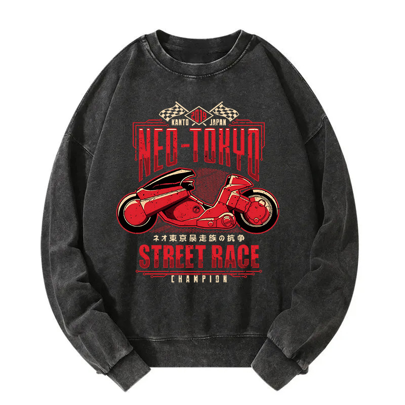 Neo Tokyo Street Race Washed Sweatshirt