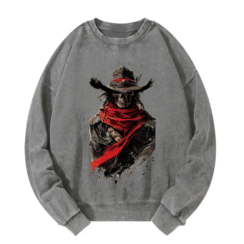Samurai Skeleton Washed Sweatshirt