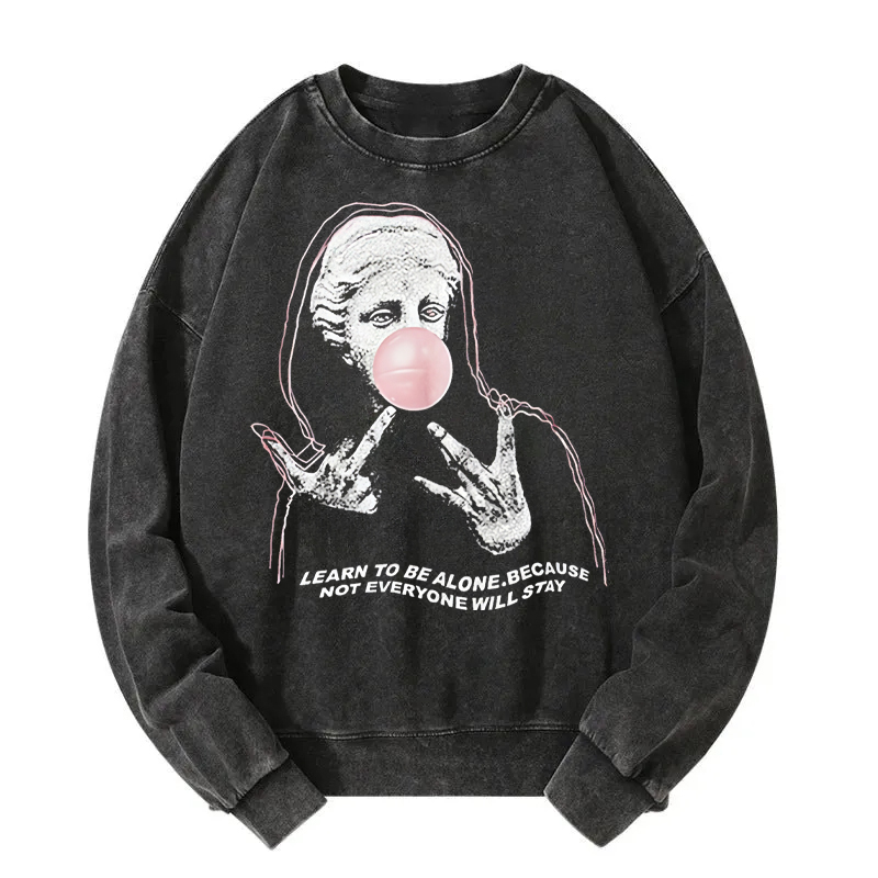 The Statue Blowing Bubble Washed Sweatshirt