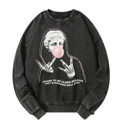 The Statue Blowing Bubble Washed Sweatshirt