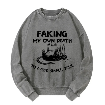 Avoid Small Talk Washed Sweatshirt