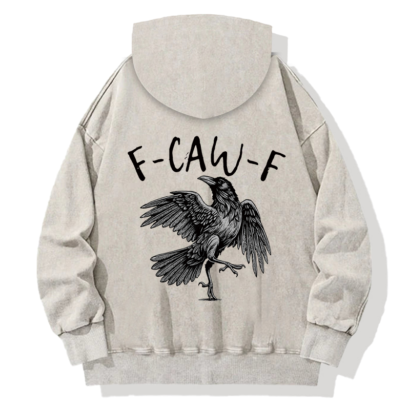 F-Caw-F Back Washed Hoodie