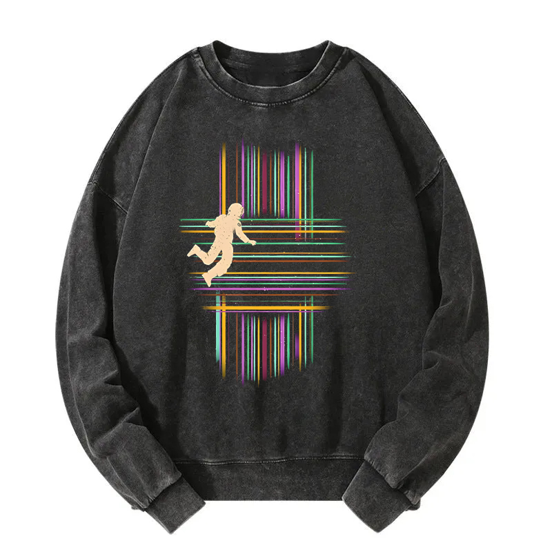 Five-Dimensional Linear Space Washed Sweatshirt