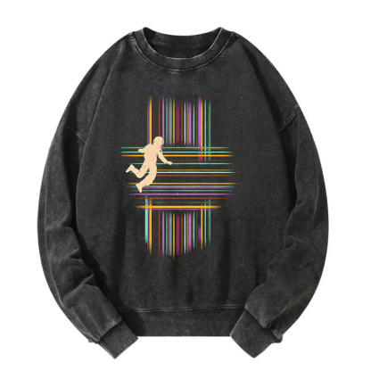 Five-Dimensional Linear Space Washed Sweatshirt